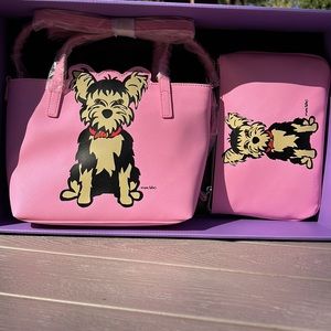 NIB Marc Tetro Yorker Dog Pink Crossbody Bag Set.